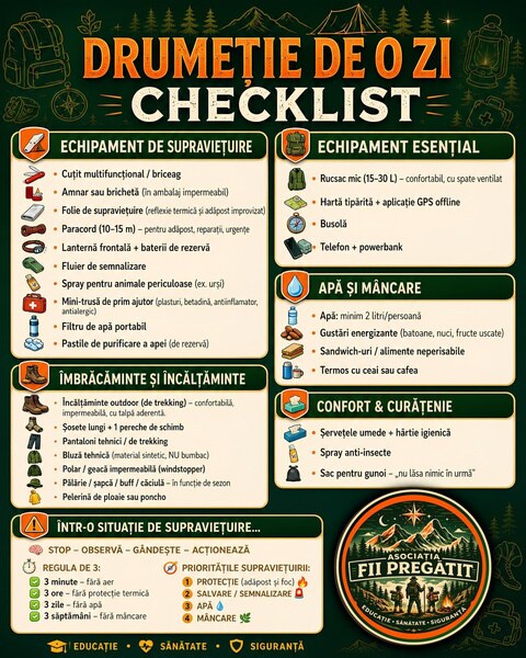 Checklist pentru drumeție
